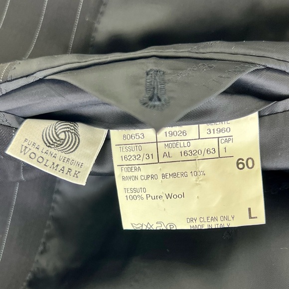 CANALI EXCLUSIVE COLLLECTION BLACK PIN-STRIPE WOOL SUIT - Picture 8 of 14